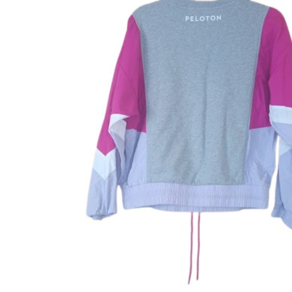 Peloton Womens Fashion Mix Pullover Windbreaker Colorblock Knit Parachute L - Picture 5 of 5
